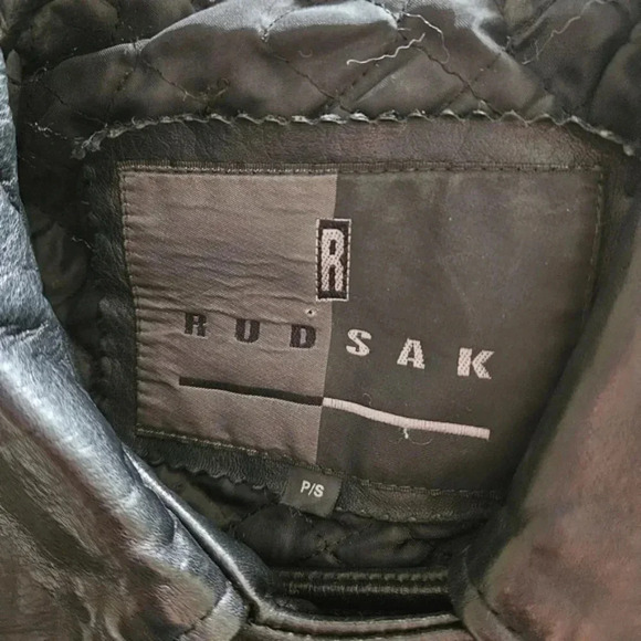 Rudsak Vintage Women's Double Breasted Moto Leather Biker Jacket Black Small. - Picture 16 of 16